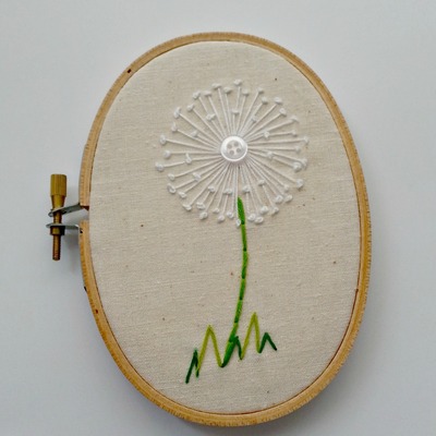 3"x5" dandelion hoop art