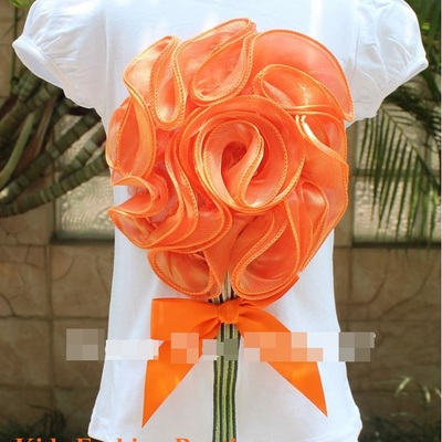 Girls peach flower t-shirt. 100% cotton