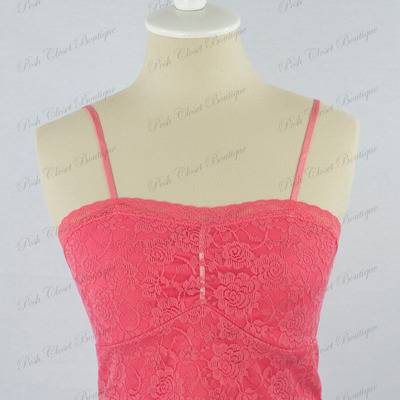 Lace crop top in hot pink
