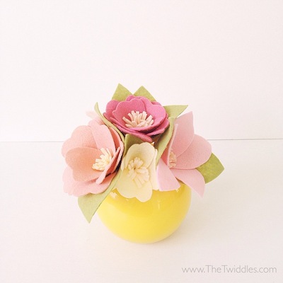 Felt Flower Bouquet - Light Pinks & Yellows