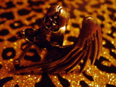 Angelic Skull Cross Ring (Gold) 