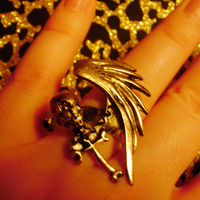 Angelic Skull Cross Ring (Gold)  - Thumbnail 1