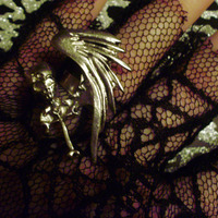 Angelic Skull Cross Ring (Silver)  - Thumbnail 1