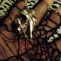 Angelic Skull Cross Ring (Silver)  - Thumbnail 2