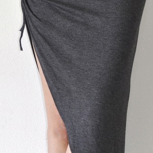  Diagonal Grey Skirt - Thumbnail 1