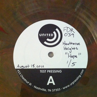 Hawthorne heights-"hope" test pressing