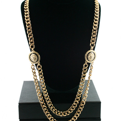 Double dipped lion necklace