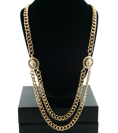 Double dipped lion necklace