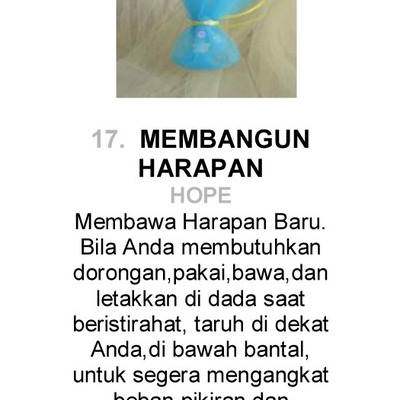 17 membangun harapan  hope crystal remedy