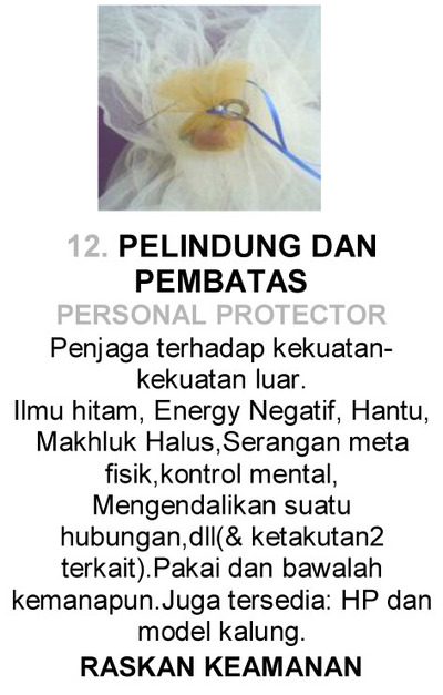 12 PELINDUNG DAN PEMBATAS PERSONAL PROTECTOR CRYSTAL REMEDY