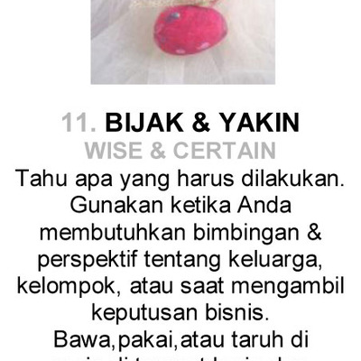 11 bijak & yakin wise & certain crystal remedy