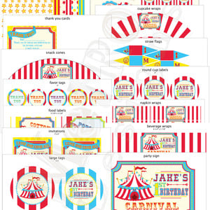 Circus or carnival party: red, yellow & cyan - Thumbnail 3