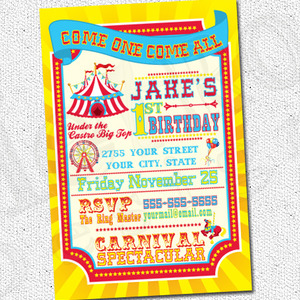 Circus or Carnival Party: Red, Yellow & Cyan