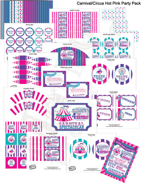 Circus or Carnival Party: Hot Pink, Purple, Teal