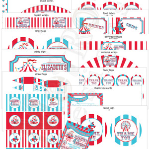 Circus or carnival party: red & teal colors - Thumbnail 4