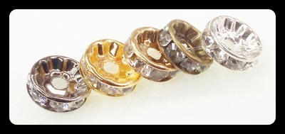 10mm Crystal Spacers. 100pcs. (clear)