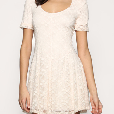 Lace retro shoulder pad fit & flare dress - Thumbnail 3