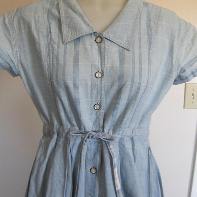 Blue collared shirt dress 