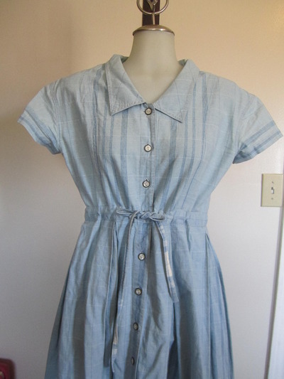Blue Collared Shirt Dress 