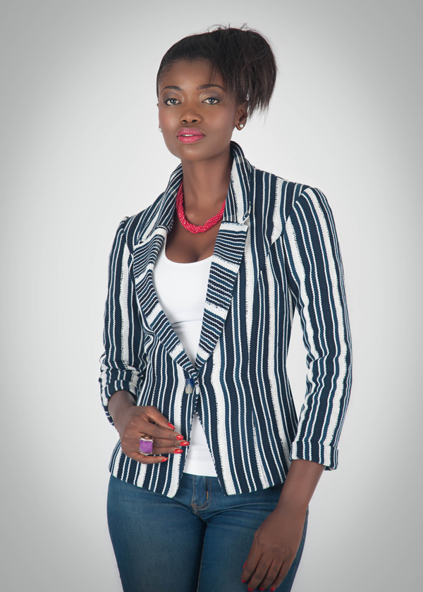 Two-fabric handwoven cotton blazer