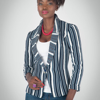 Two-fabric handwoven cotton blazer