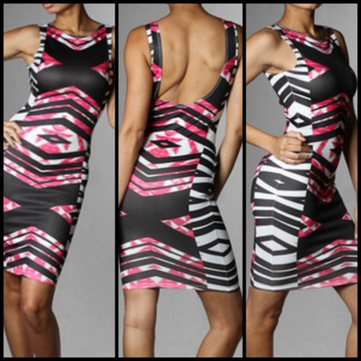 Cross print bodycon