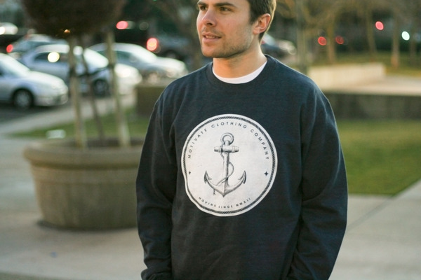 Anchor Crewneck Sweatshirt - Heather Navy