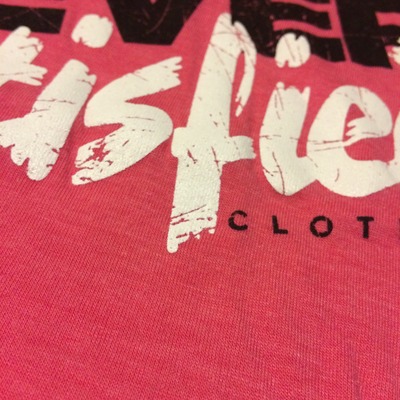 Girls pink deep v tee - black and white / nsc