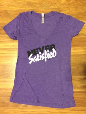 Girls Purple Deep V Tee - Black and White / NSC