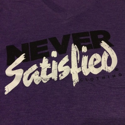 Girls purple deep v tee - black and white / nsc