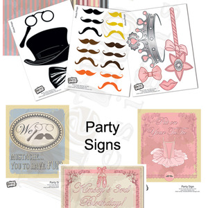 Tutu & Mustache Party Kit - Digital Files