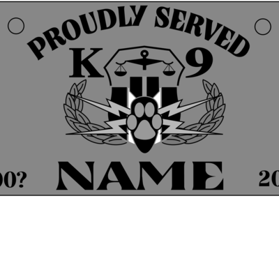 Explosives detection k-9 kennel tag