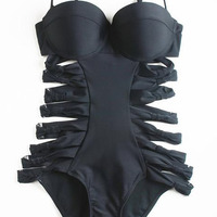 Black Blends Women Fashion Sexy Bikini S/M/L ALSJ-3027-37Black - Thumbnail 1