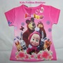 Girls Masha I Medved Cartoon Summer T-Shirts Lime, Pink, Purple-2