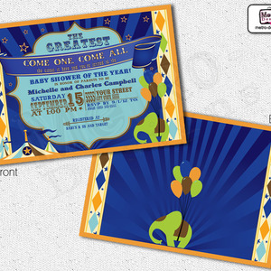Baby Shower Carnival Invitations, Circus Invitations, Ticket Invitations, Carnival Invitation, Circus Invitation, Carnival Invite, Circus Invite - Thumbnail 1