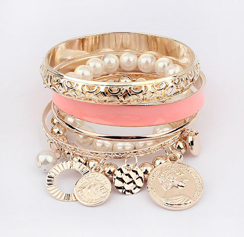 6PCS Pearl Bangle Set