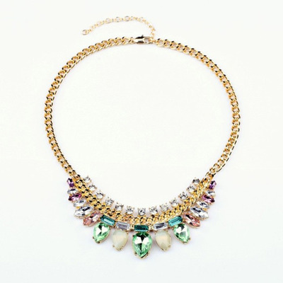 Emerald green tear drop necklace