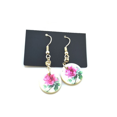 Floral round cut earrings