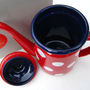 RED Color Dot Pattern 1.1Liter Enamel Teapot Making Tea & Coffee Home Office Use - Thumbnail 2