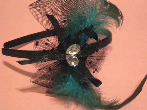 Teal Feather Headband