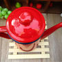 RED Color 1.1 Liter Enamel Steel Multiple Daily Use Teapot Good for Coffee & Tea - Thumbnail 2