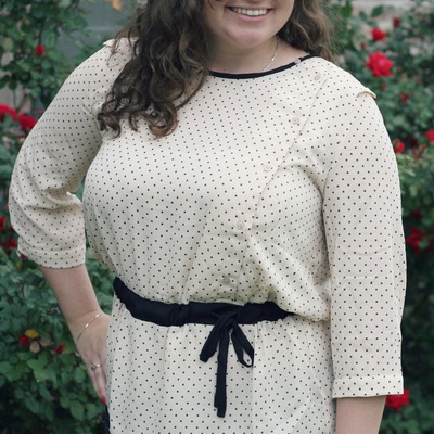 Cream polka dot shirt