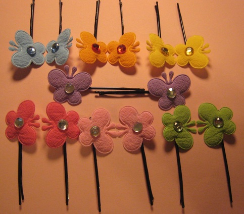 Rhinestone Butterfly Hair Clips