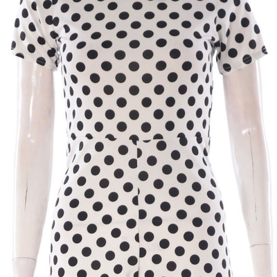 Polka dot peterpan collar romper