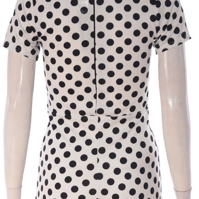 Polka dot peterpan collar romper