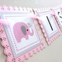 Pink Elephant Party Banner for Kids Birthday or Baby Shower-2