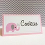 Pink Elephant Food Tent Cards or Place Cards, Personalized-1