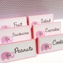 Pink Elephant Food Tent Cards or Place Cards, Personalized-4