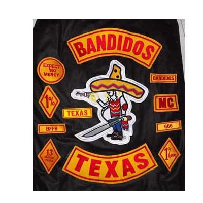 Good free shipping bikers embroidery support bandidos mc 1% texas for jacket