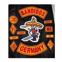 FREE SHIPPING BIKERS EMBROIDERY SUPPORT BANDIDOS MC 1% GERMANY FOR JACKET - Thumbnail 1